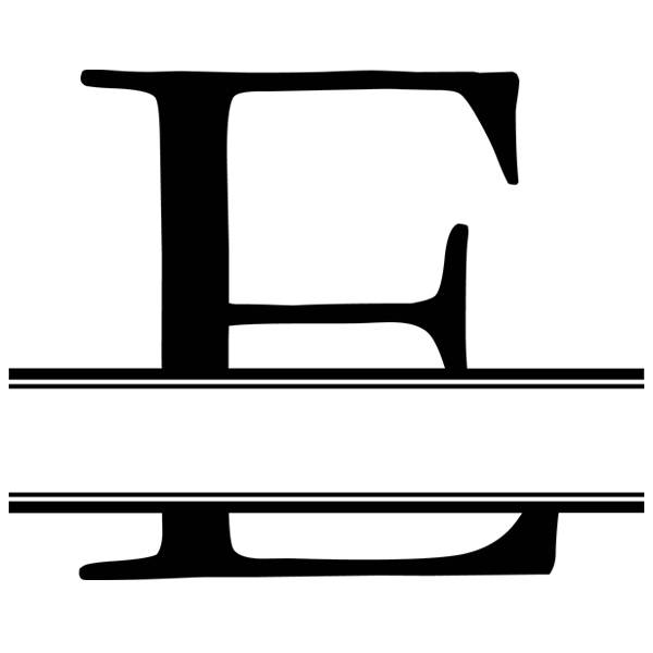 Monogram Alphabet - E [SVG, DXF] 1