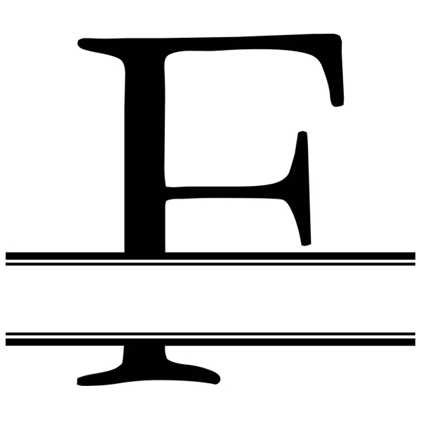 Monogram Alphabet - F [SVG, DXF] 1