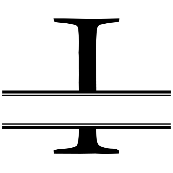 Monogram Alphabet - I [SVG, DXF] 1
