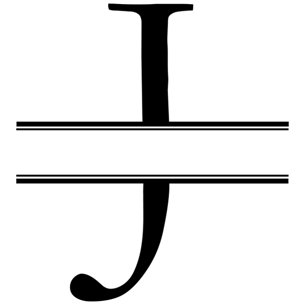 Monogram Alphabet - J [SVG, DXF] 1
