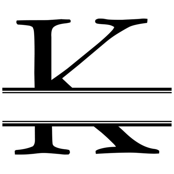 Monogram Alphabet - K [SVG, DXF] 1