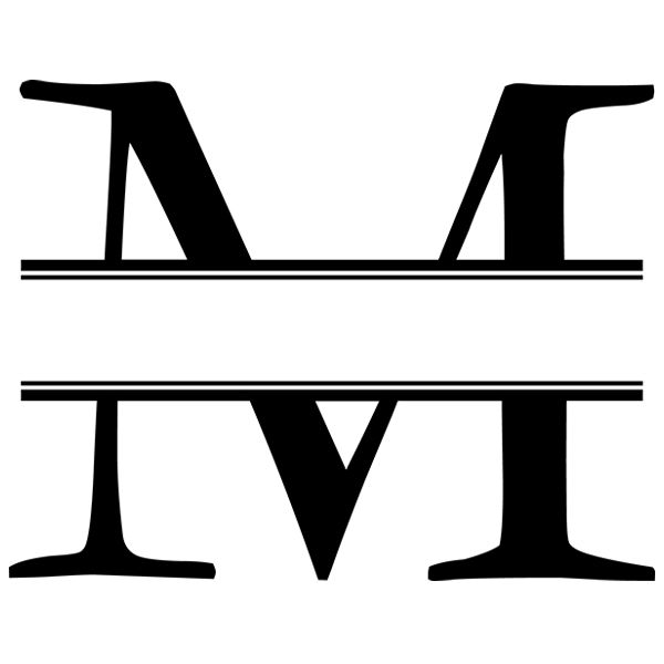 Monogram Alphabet - M [SVG, DXF] 1