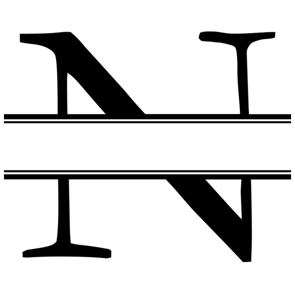 Monogram Alphabet - N [SVG, DXF] 1