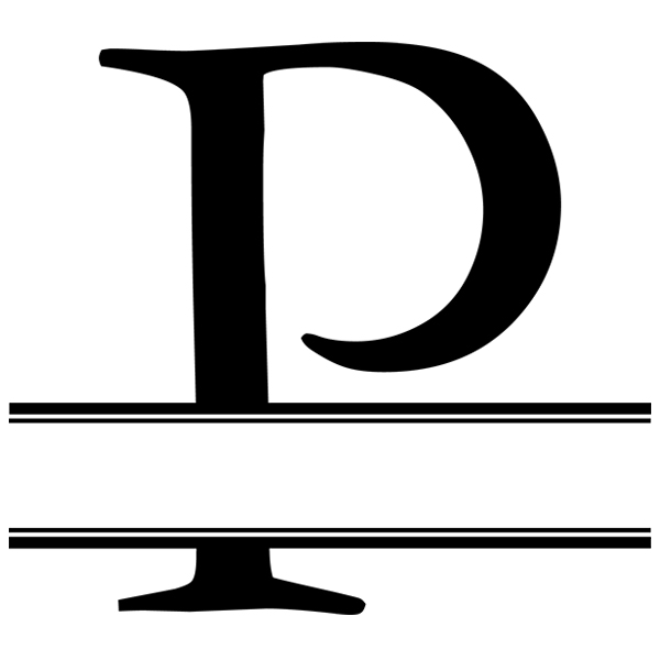 Monogram Alphabet - P [SVG, DXF] 1