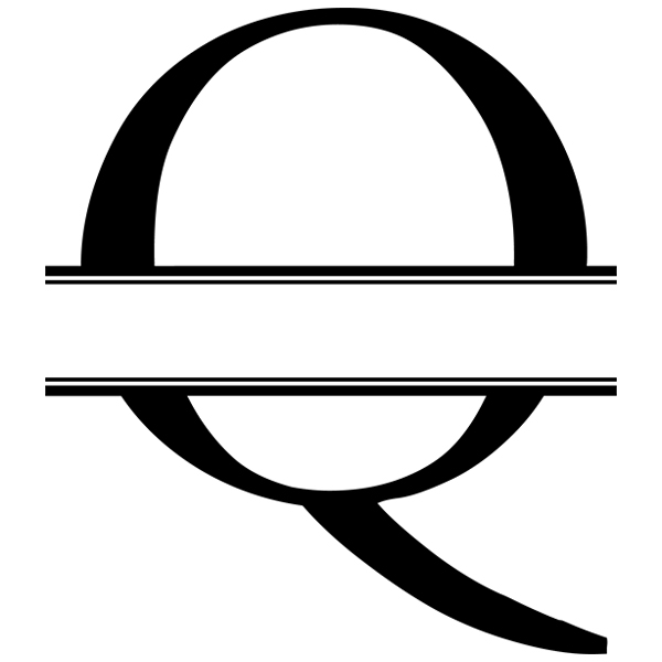 Monogram Alphabet - Q [SVG, DXF] 1