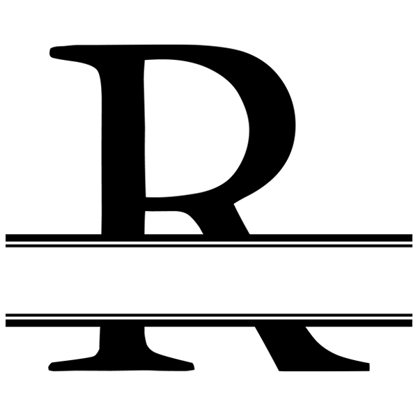 Monogram Alphabet - R [SVG, DXF] 1