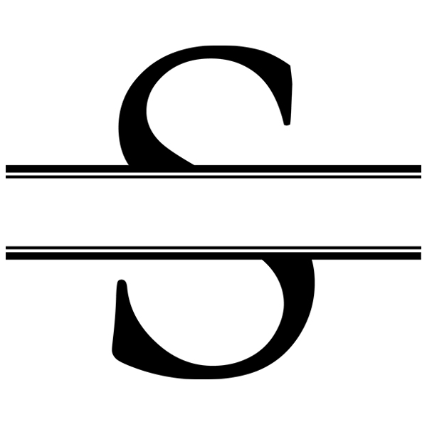 Monogram Alphabet - S [SVG, DXF] 1