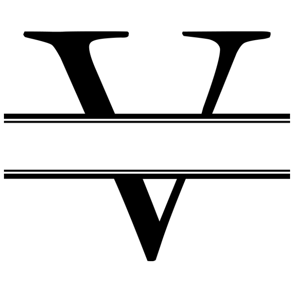 Monogram Alphabet - V [SVG, DXF] 1