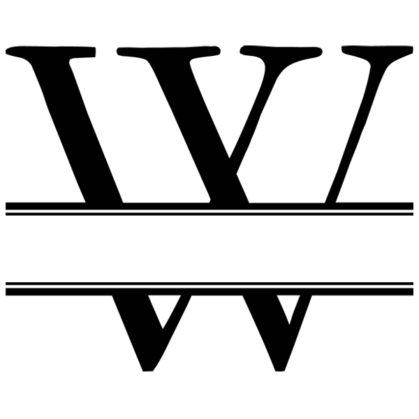 Monogram Alphabet - W [SVG, DXF] 1