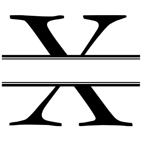 Monogram Alphabet - X [SVG, DXF] 1