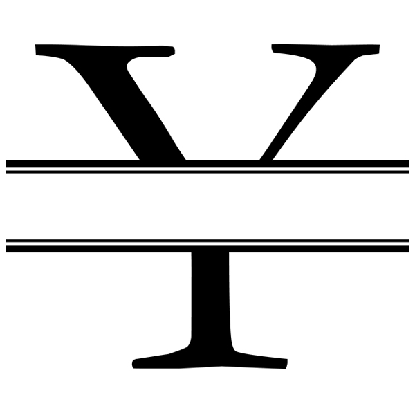 Monogram Alphabet - Y [SVG, DXF] 1