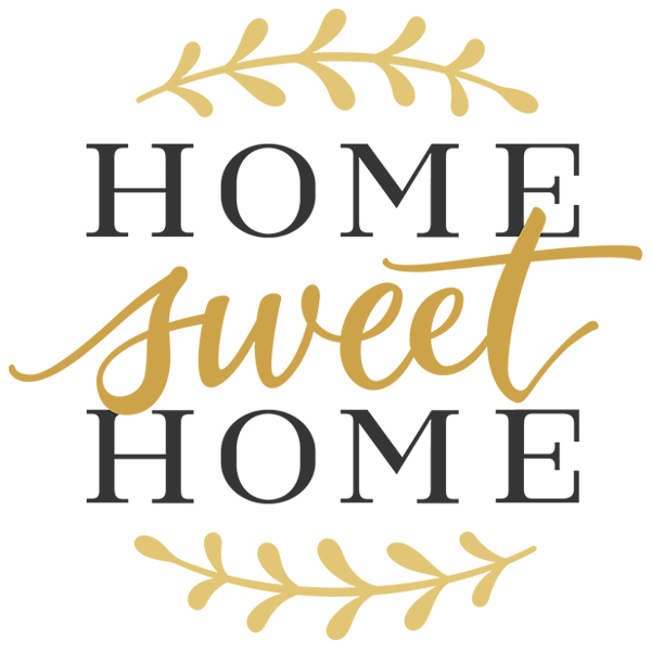 Home Sweet Home with Laurels [SVG, DXF]