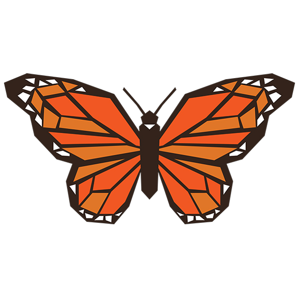 Faceted Monarch Butterfly [SVG, DXF]