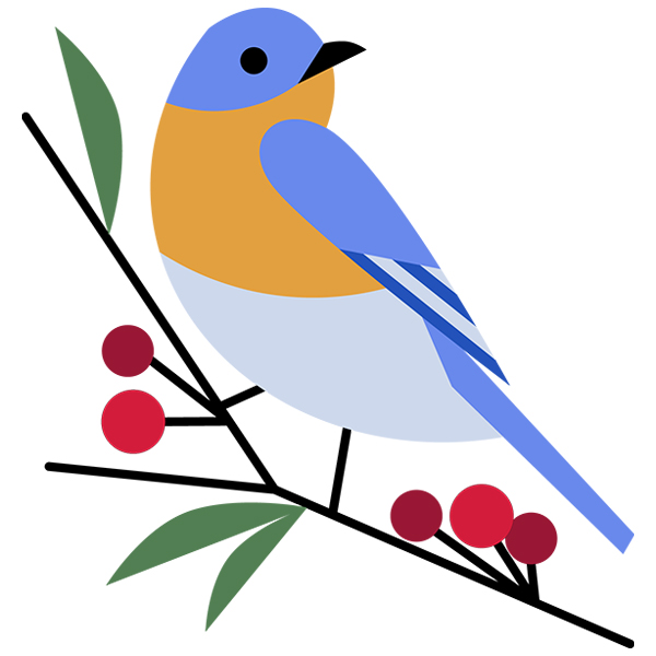 Modern Geometric Bluebird [SVG, DXF]