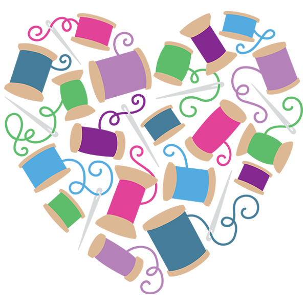 Thread Spool Heart [SVG, DXF]