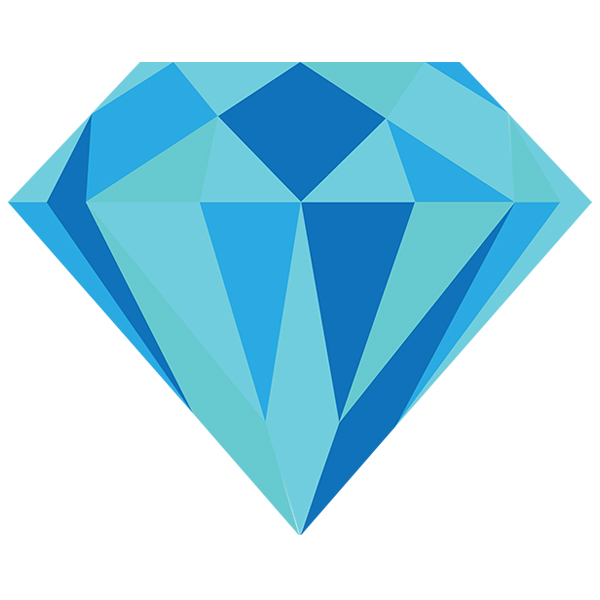 Faceted Gem Diamond - Side View [SVG, DXF]