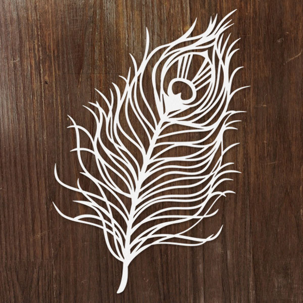 Intricate Peacock Feather [SVG, DXF]