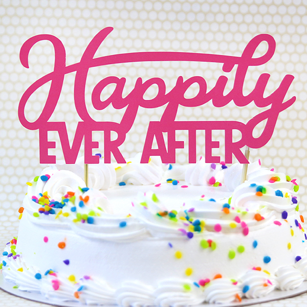 Papercut Cake Topper - Happily Ever After [SVG, DXF] 1