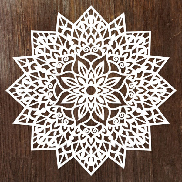Papercut Mehndi Sunburst [SVG, DXF]