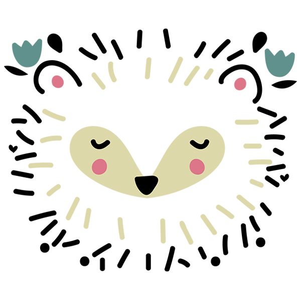Blooming Hedgehog Face [SVG, DXF]