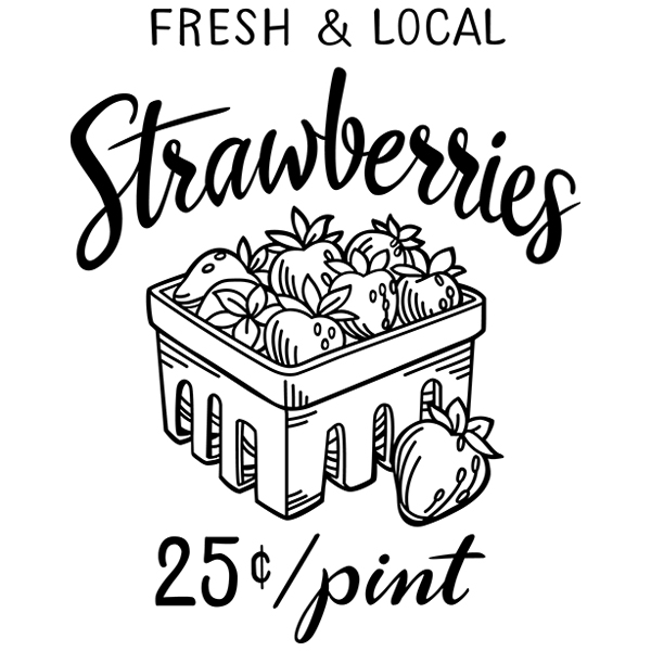 Fresh & Local Strawberries [SVG, DXF]