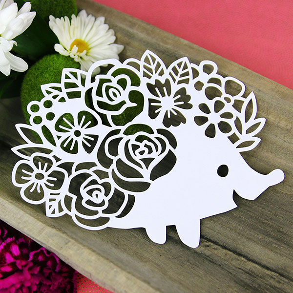 Papercut Floral Hedgehog [SVG, DXF] 1