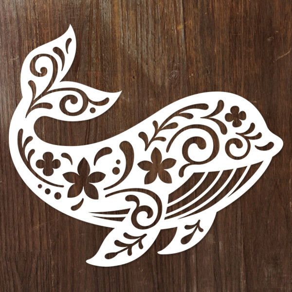 Papercut Whale [SVG, DXF]