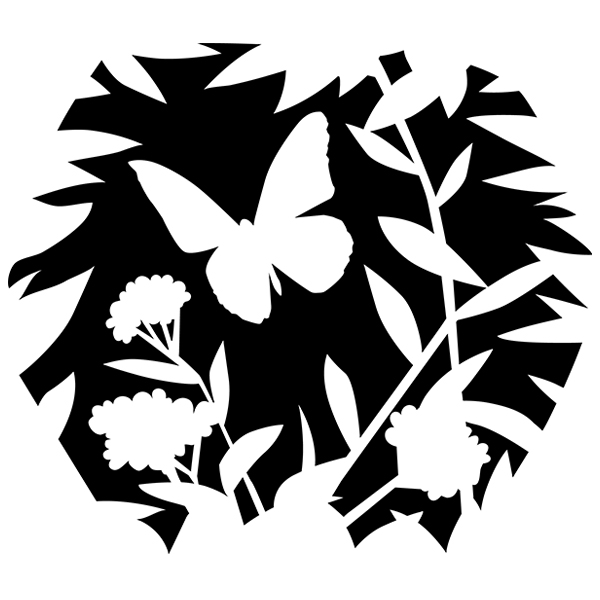 Butterfly Garden Scene [SVG, DXF]