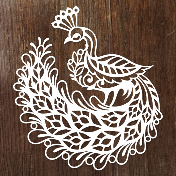 Papercut Peacock [SVG, DXF]