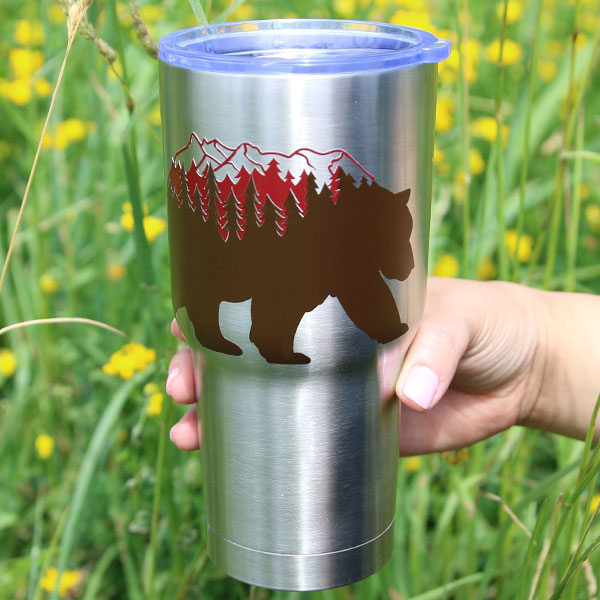 Bear Landscape Silhouette [SVG, DXF] 1