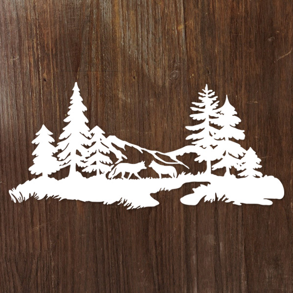 Papercut Woodland Wolves Scene [SVG, DXF]