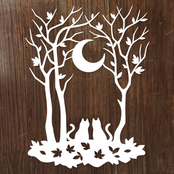 Papercut Woodland Autumn Scene [SVG, DXF]