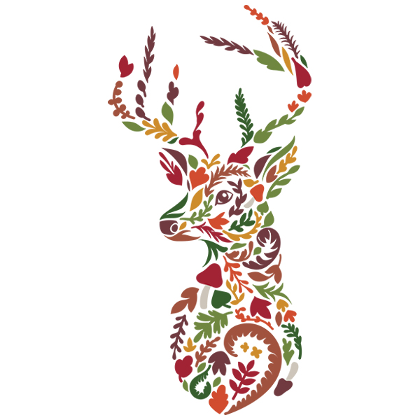 Blooming Deer [SVG, DXF]