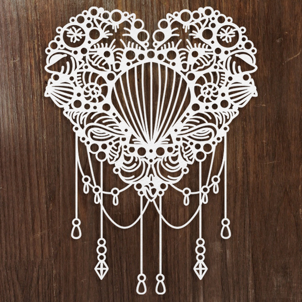 Seaside Heart [SVG, DXF]