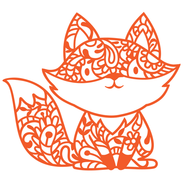 Cute Doodle Fox [SVG, DXF]