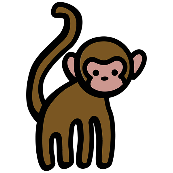 Sweet Safari Monkey [SVG, DXF]