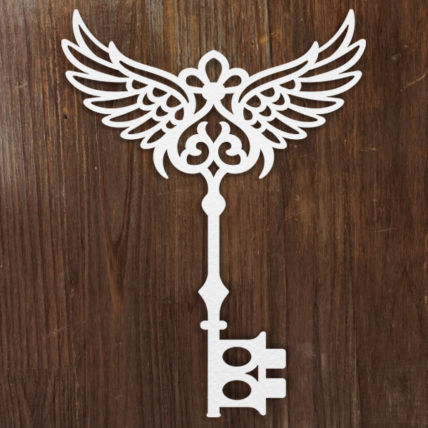 Papercut Winged Key [SVG, DXF]