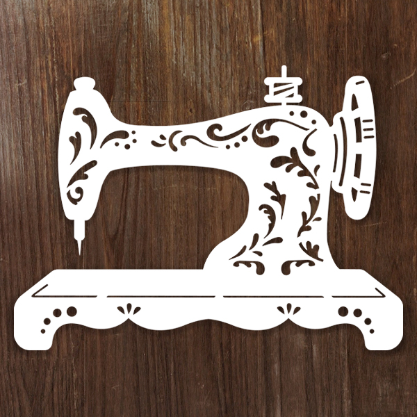 Papercut Vintage Sewing Machine [SVG, DXF]
