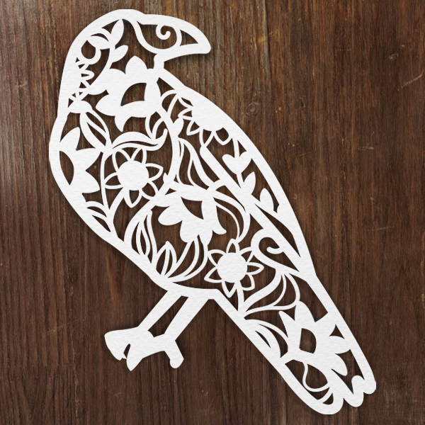 Papercut Botanicals Raven [SVG, DXF]