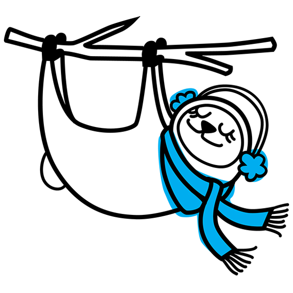 Bundled-Up Sloth [SVG, DXF]