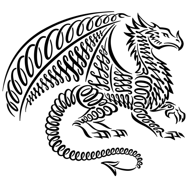 Calligraphy Dragon [SVG, DXF]