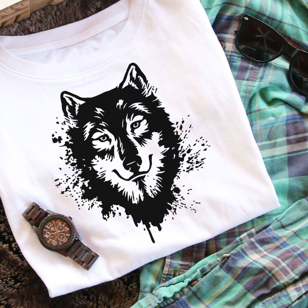 Ink Splat Wolf [SVG, DXF] 1