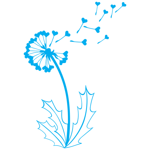 Breezy Heart Dandelion [SVG, DXF]