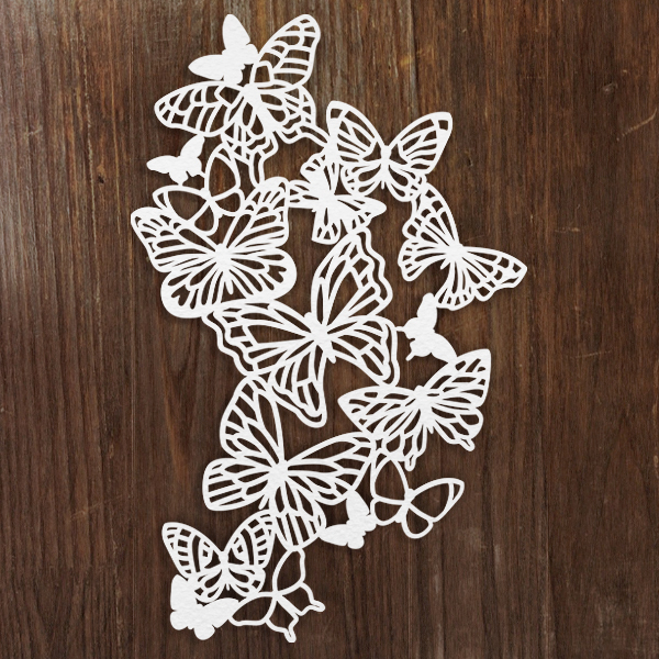 Papercut Butterfly Spray [SVG, DXF]