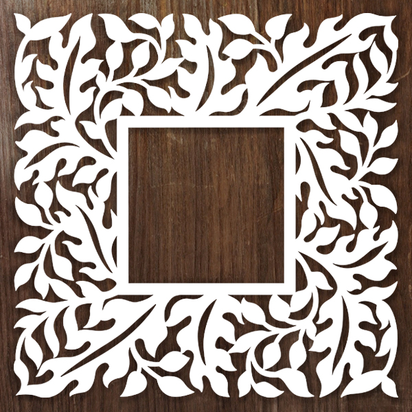 Papercut Botanical Photo Frame [SVG, DXF]