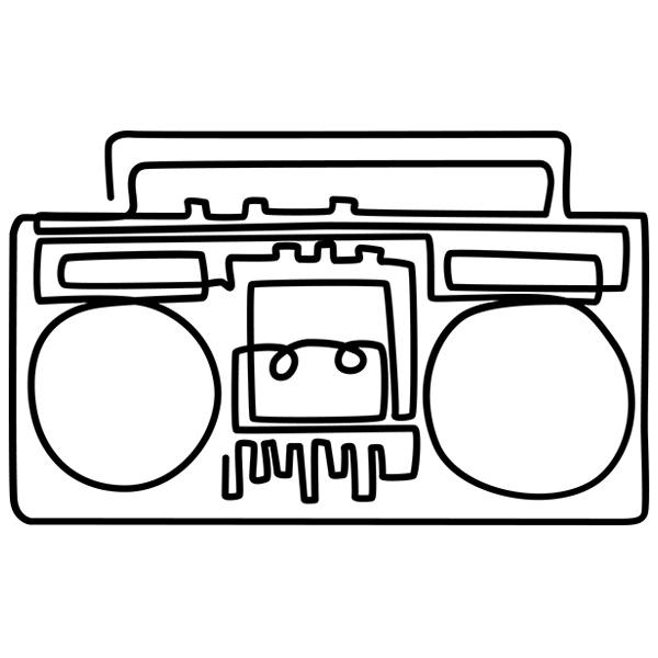 Hip Beats Boombox [SVG, DXF] 1