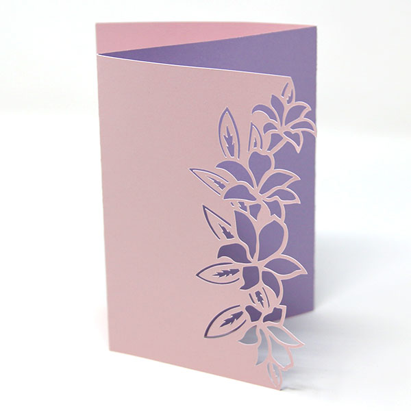Papercut Tri-fold Card - Lilies [SVG] 1