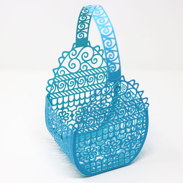 Papercut Floral and Swirl Basket [SVG] 1