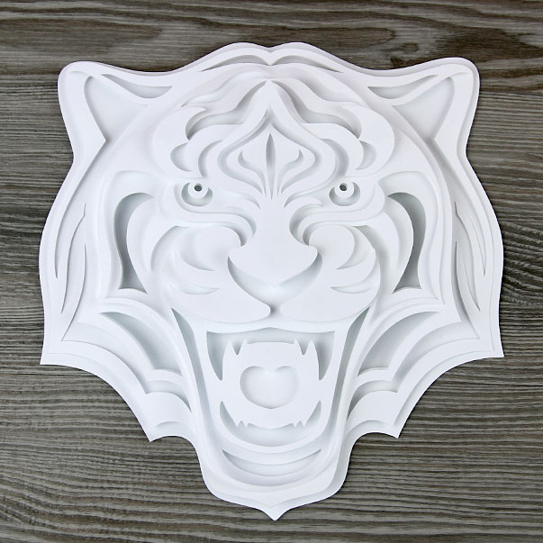 Papercut Layered Tiger Face [SVG] 1
