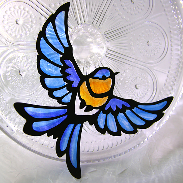 Papercut Stained Glass Bluebird [SVG] 1